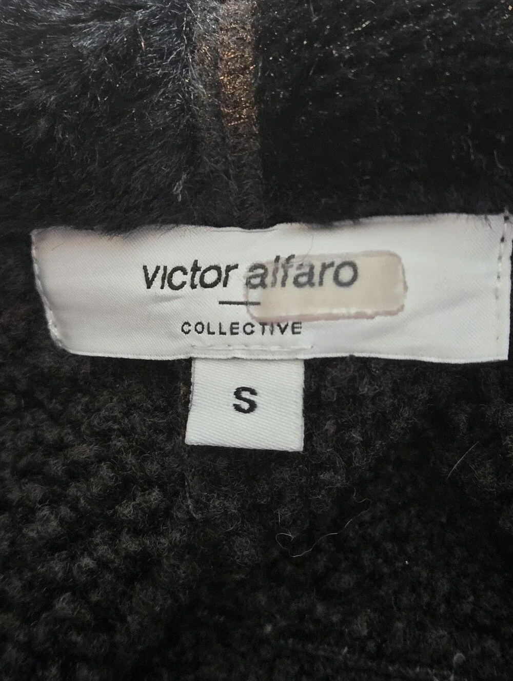 Victor Alfaro Collective Women’s S Black Vegan Leather Faux Fur Open Front Coat - Picture 11 of 16